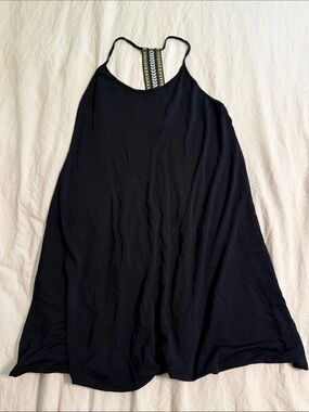 Bjewel Black Flowing Tank Dress with Decorative Back Strap